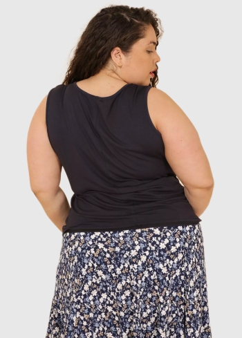 Alessa Lielo izmēru tumši zils sieviešu tops - back