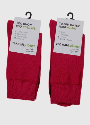 Efisio sarkanas vīriešu zeķes - back