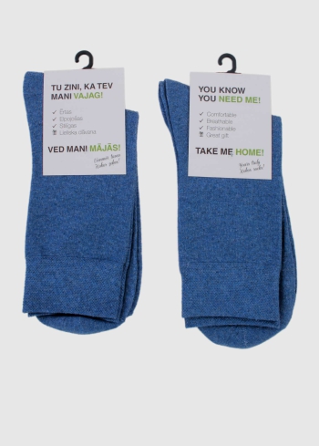 Efisio zilas vīriešu zeķes - back