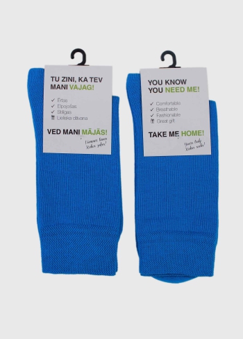 Efisio zilas vīriešu zeķes - back