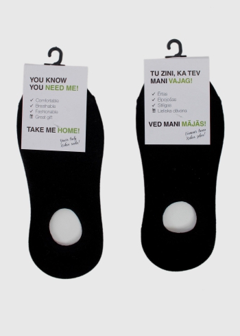 Aura melnas sieviešu īsās zeķes - back