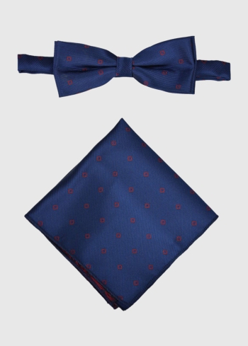 Tumši zils tauriņš ar lakatiņu un printu - back