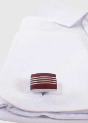 Bordo vīriešu taisnstūrainas aproču pogas - back