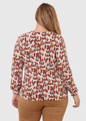 Afra Lielo izmēru blūze ar rakstu - back