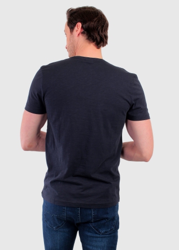 Nicola tumši zils organiskās kokvilnas vīriešu t-krekls - back