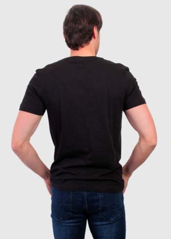 Nicola melns organiskās kokvilnas vīriešu t-krekls - back