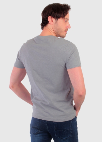 Nicola pelēks organiskās kokvilnas vīriešu t-krekls - back