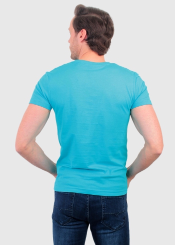 Celso Slim Fit tirkīzs vīriešu t-krekls - back