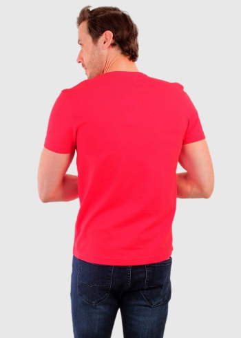 Antonio sarkans organiskās kokvilnas vīriešu t-krekls - back
