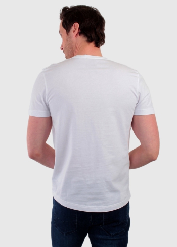 Antonio balts organiskās kokvilnas vīriešu t-krekls - back