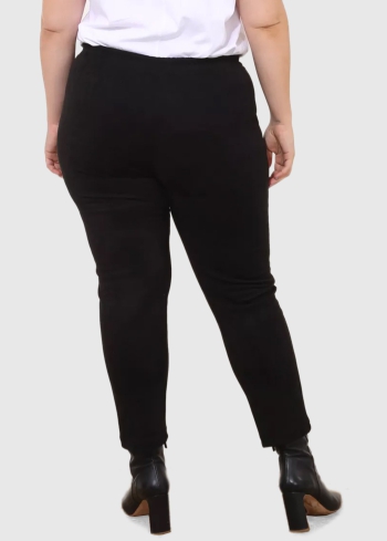 Adelina Lielo izmēru melnas bikses ar kabatām - back