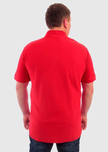 Ermanno Lielo izmēru sarkans vīriešu polo krekls - back