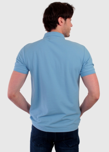 Ermanno gaiši zils vīriešu polo krekls - back