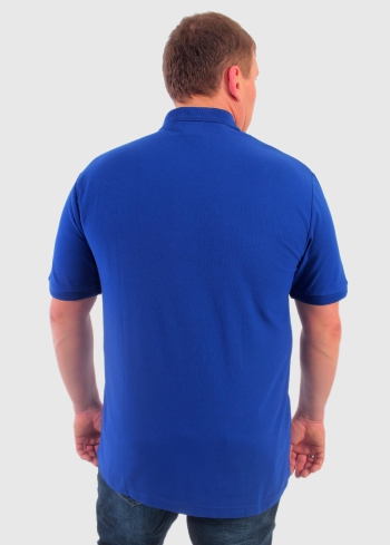 Ermanno Lielo izmēru zils vīriešu polo krekls - back