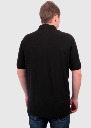 Ermanno Lielo izmēru melns vīriešu polo krekls - back