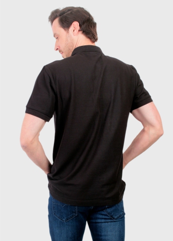 Ermanno melns vīriešu polo krekls - back