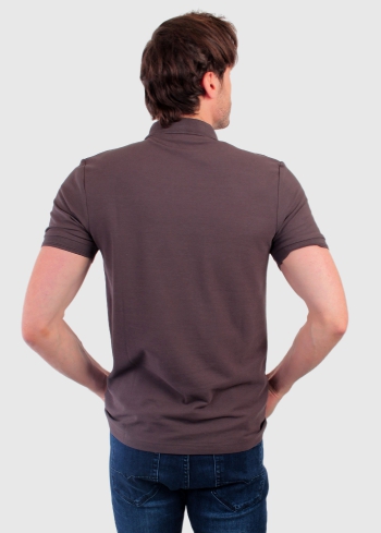 Ermanno brūns vīriešu polo krekls - back