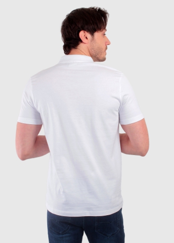 Enrico balts vīriešu polo krekls - back