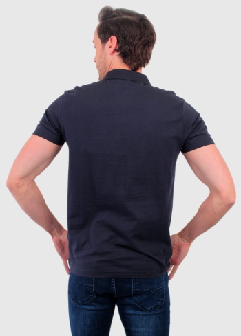 Enrico tumši zils vīriešu polo krekls - back