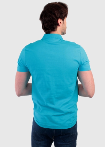 Enrico tirkīzs vīriešu polo krekls - back