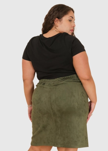 Adelaide Lielo izmēru haki pieguļoši svārki ar kabatām - back