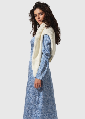 Gaiši zila gara vakarkleita ar rakstu - back