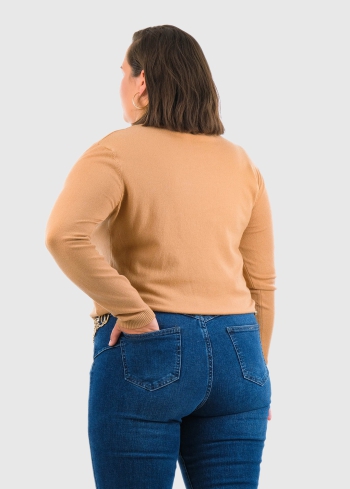 Eulalia Lielo izmēru bēša sieviešu bītlene - back