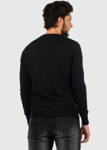 Samuele melns vīriešu džemperis - back