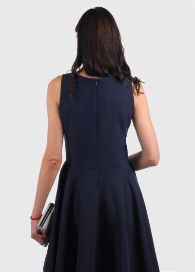 Oriana tumši zila pieguļoša vakarkleita - back