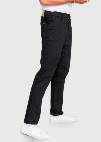 Amedeo Slim Fit Lielo izmēru melni vīriešu džinsi - back