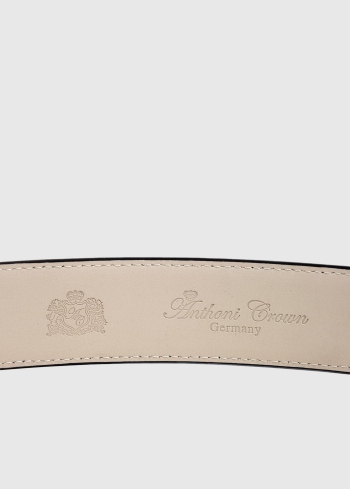 Ādas josta ar logotipu uz sprādzes - back