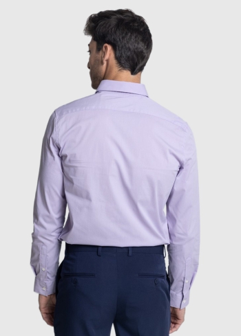 Giacobbe Slim Fit gaiši violets vīriešu krekls - back