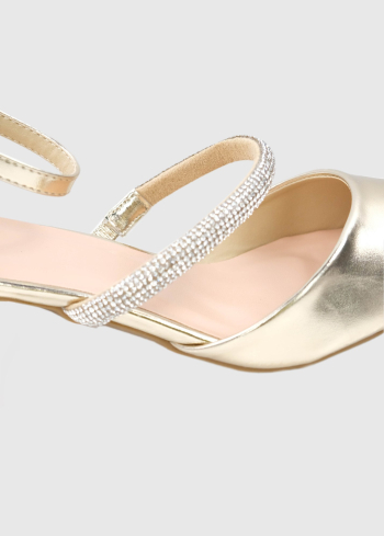 Edvige zelta sieviešu kurpes ar biezu papēdi - back