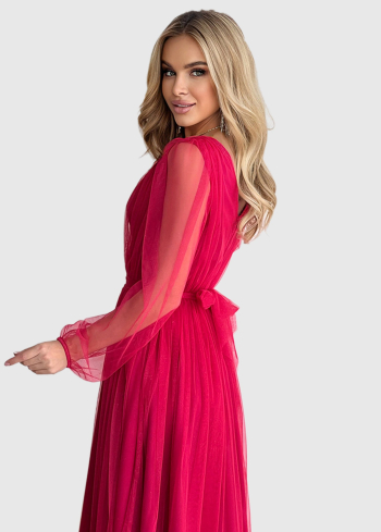 Olga rozā vakarkleita - back