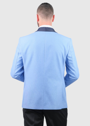 Adamo gaiši zils pieguļošaisu uzvalks ar spīdumiem - back