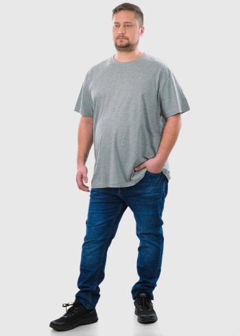 Mirco Lielo Izmēru pelēks vīriešu t-krekls - back