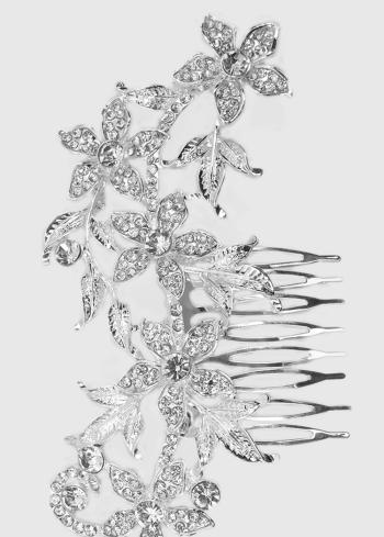 Natalina sudraba krāsas matu sprādze ar akmeņiem - back