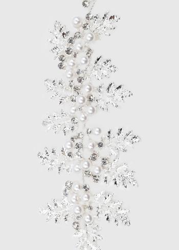 Ornella sudraba krāsas matu sprādze ar pērlēm - back