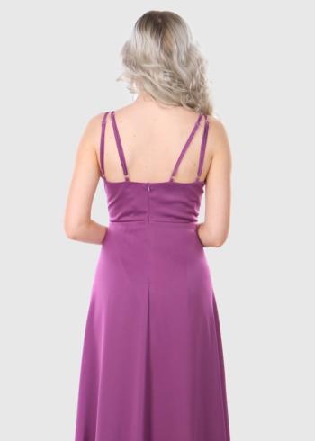 Alessia violeta gara vakarkleita ar šaurām lencītēm - back