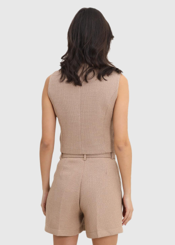 Damiana bēši sieviešu šorti ar siksnu - back