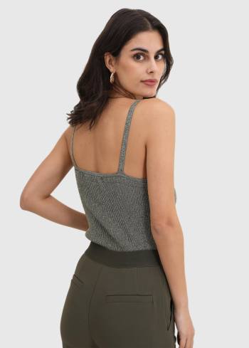 Crocetta haki tops ar V-veida izgriezumu - back