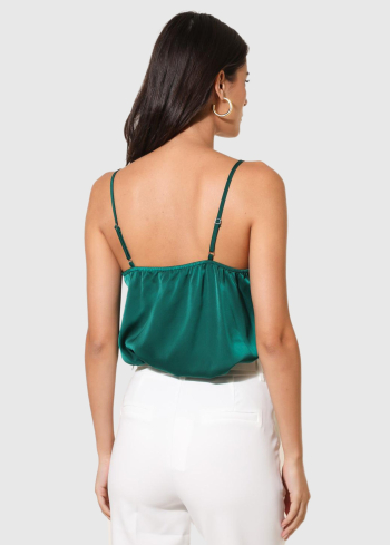 Crocifissa zaļš tops ar plānām lencītēm - back