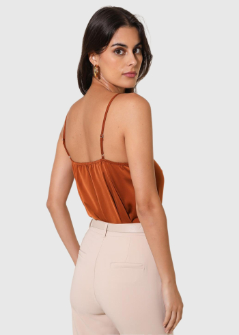 Crocifissa oranžs tops ar plānām lencītēm - back