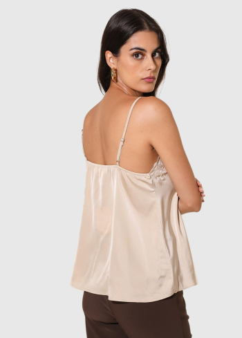 Crocifissa bēšs tops ar plānām lencītēm - back