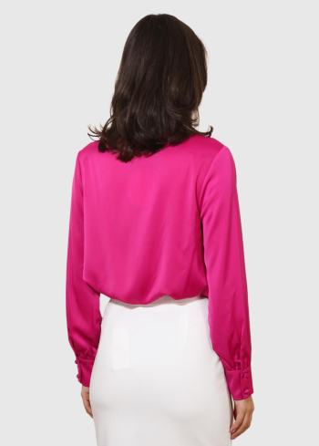 Delfina rozā sieviešu blūze  - back