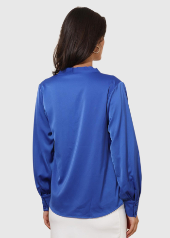 Delfina zila sieviešu blūze - back