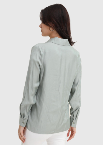 Diletta gaiši zaļš krekls ar kabatām - back