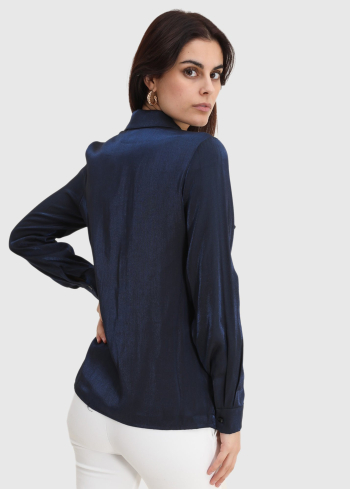 Diletta tumši zils krekls ar kabatām - back