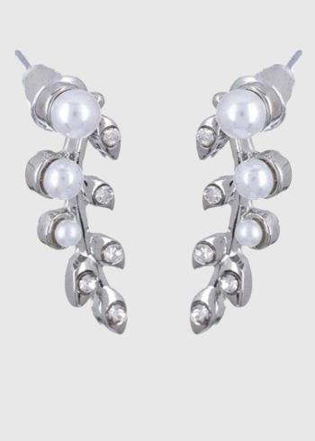 Carlomaria sudraba auskari ar pērlēm - back