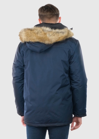 Giotto tumši zila vīriešu parka ar kažokādu - back